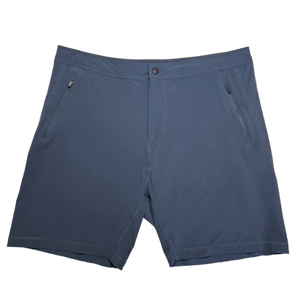 Mack Weldon 4-Way Stretch Active Short SIZE XXL Navy Blue Zip Pocket Drawstring